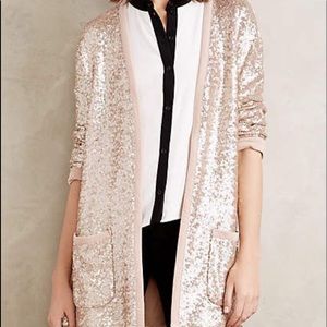 Tracy Reese Rose Gold Sequin blazer/jacket sz S HOLIDAY/ NEWYEARS